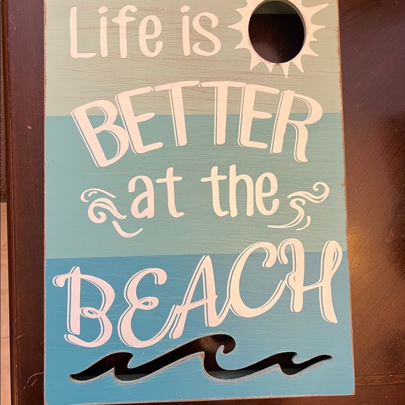 dei Other - dei Life is Better at the Beach wood wall art. Excellent condition